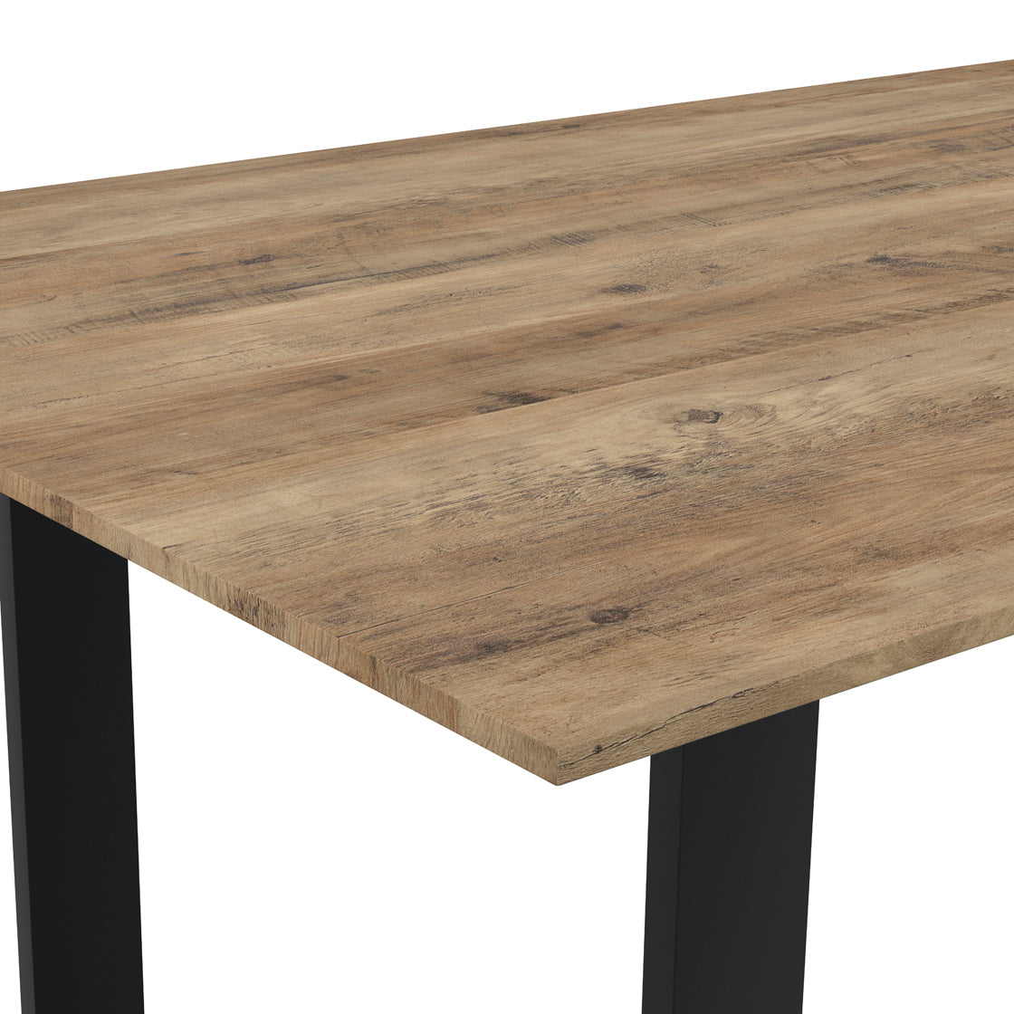 Antibes Russet Natural Wood & Black Dining Table | 6 Seater